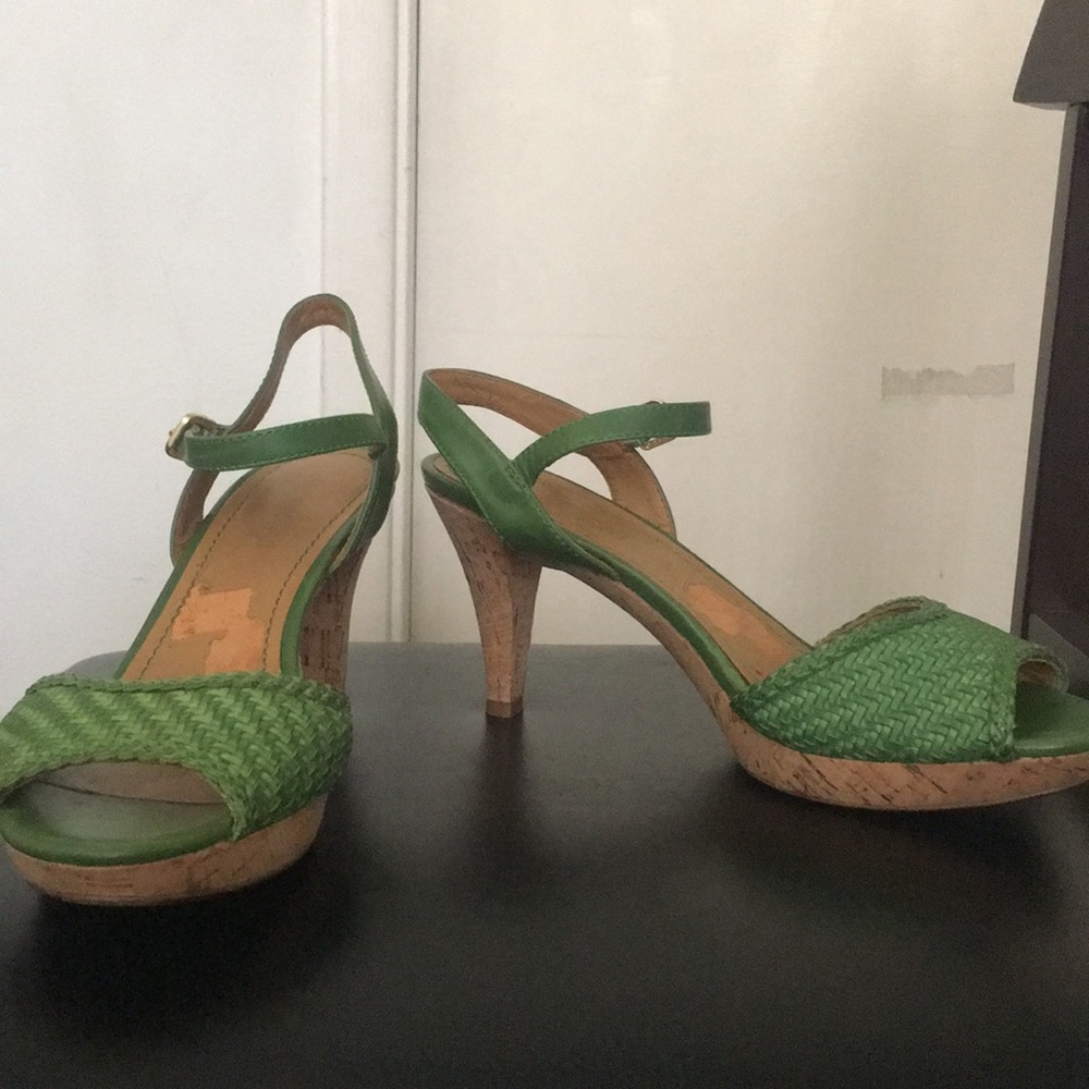 Nine West Open Toe Corkscrew Heel